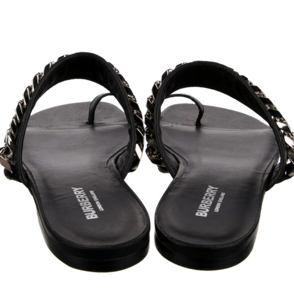 Burberry Black Chain Detail Sandals | Women’s Size: 8.5 or 38.5 - Picture 5 of 5